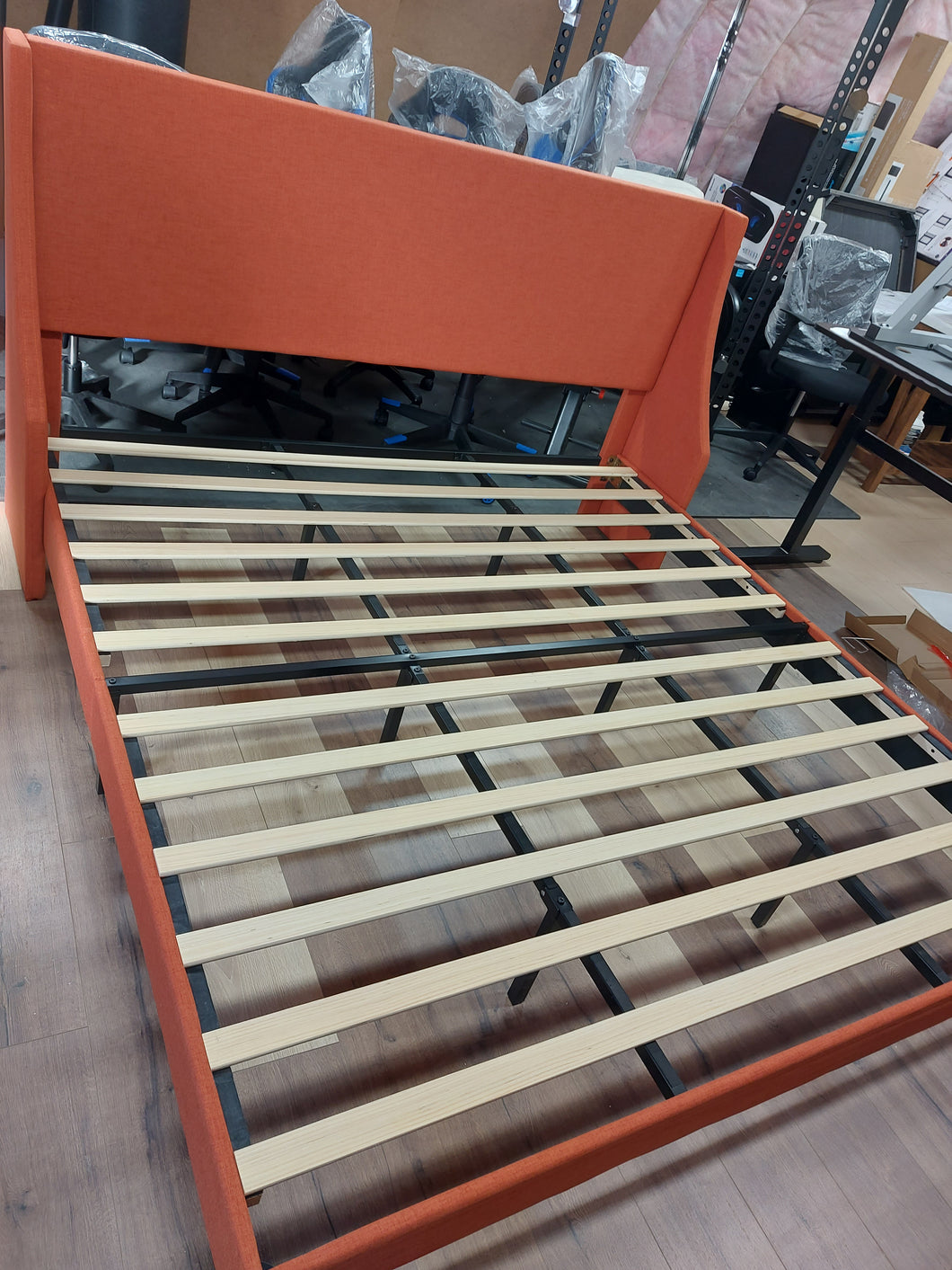 Platform King Bed frame in orange