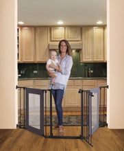 Load image into Gallery viewer, Dreambaby® Denver 3 Panel Adapta-Gate® - Black with Gray Mesh Panels.
