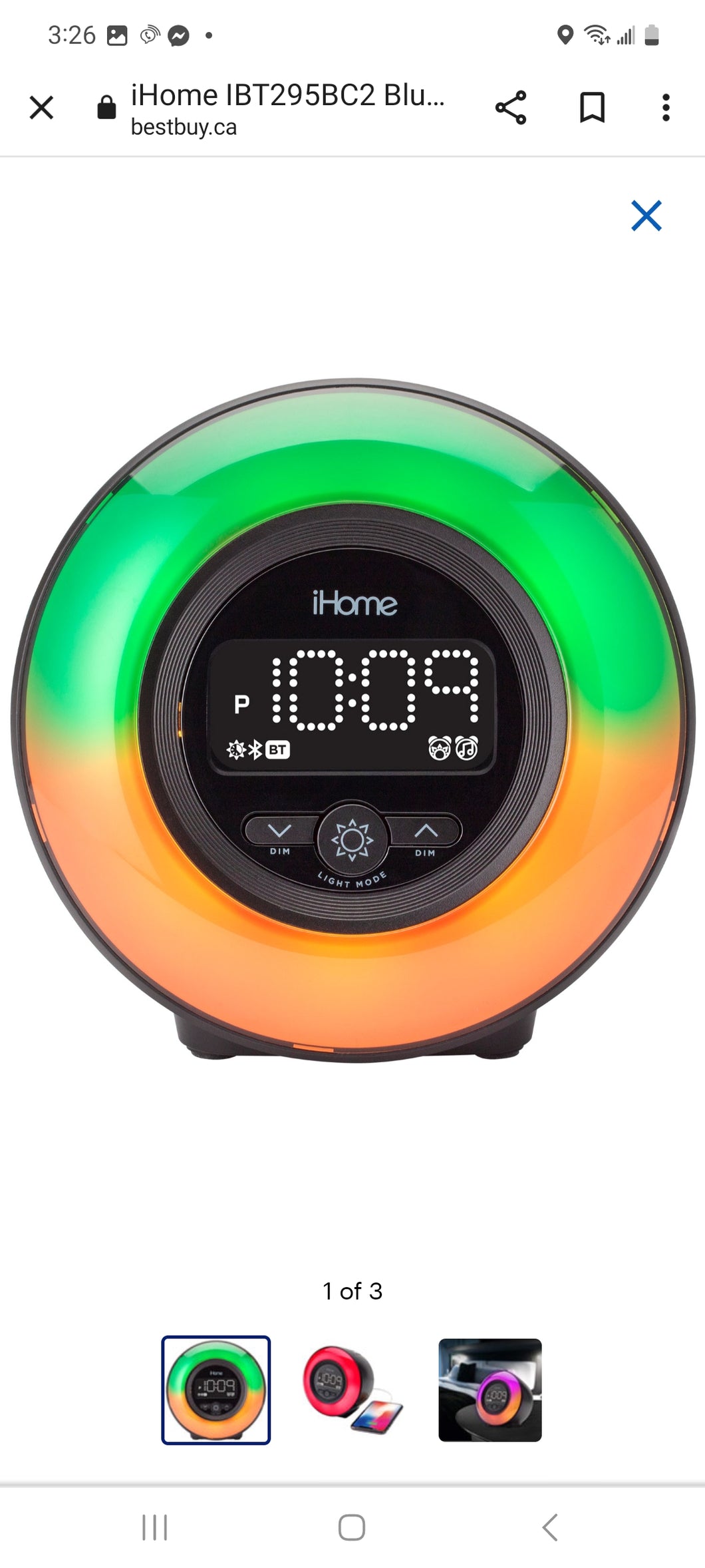 iHome IBT295BC2 Bluetooth Alarm Clock With USB Port